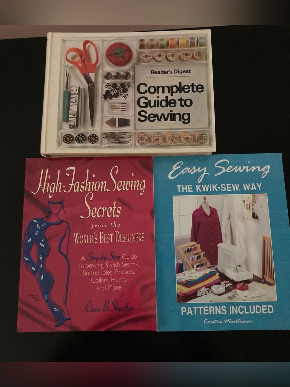 Lot of 3 Sewing Books: Reader's Digest, High-Fashion Sewing Secrets,
Easy Sewing